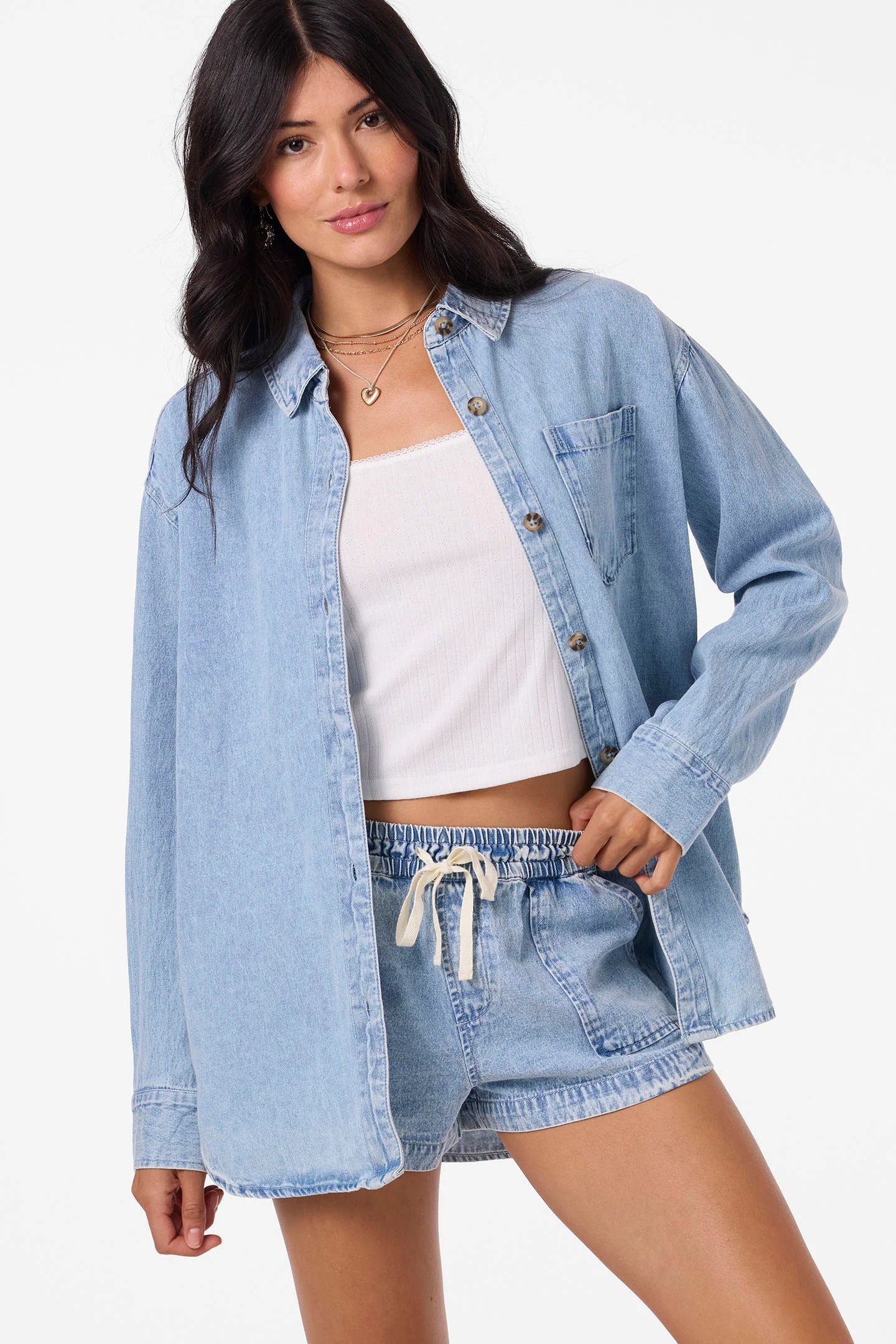 sevie shacket drifter denim blue