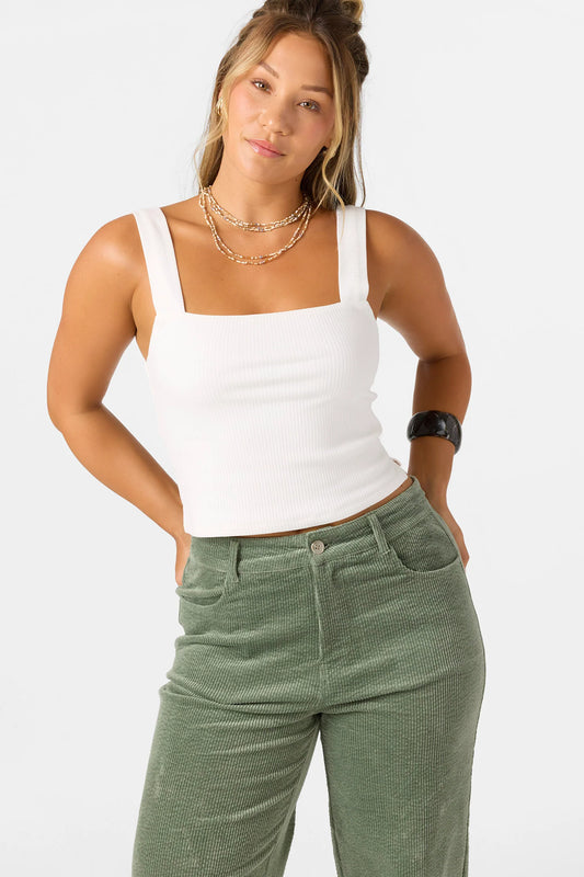 oneill vanessa square neck tank white