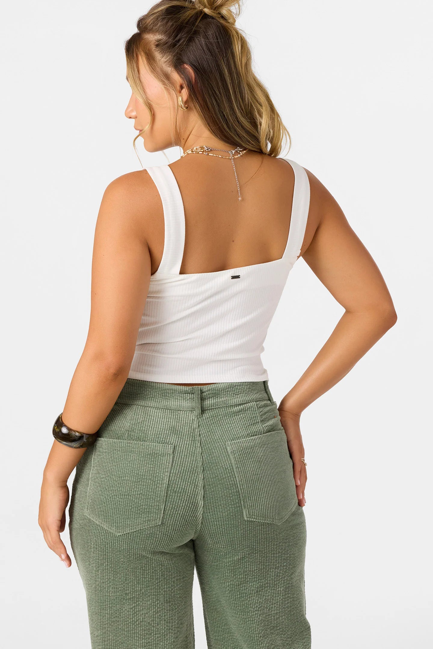 oneill vanessa square neck tank white