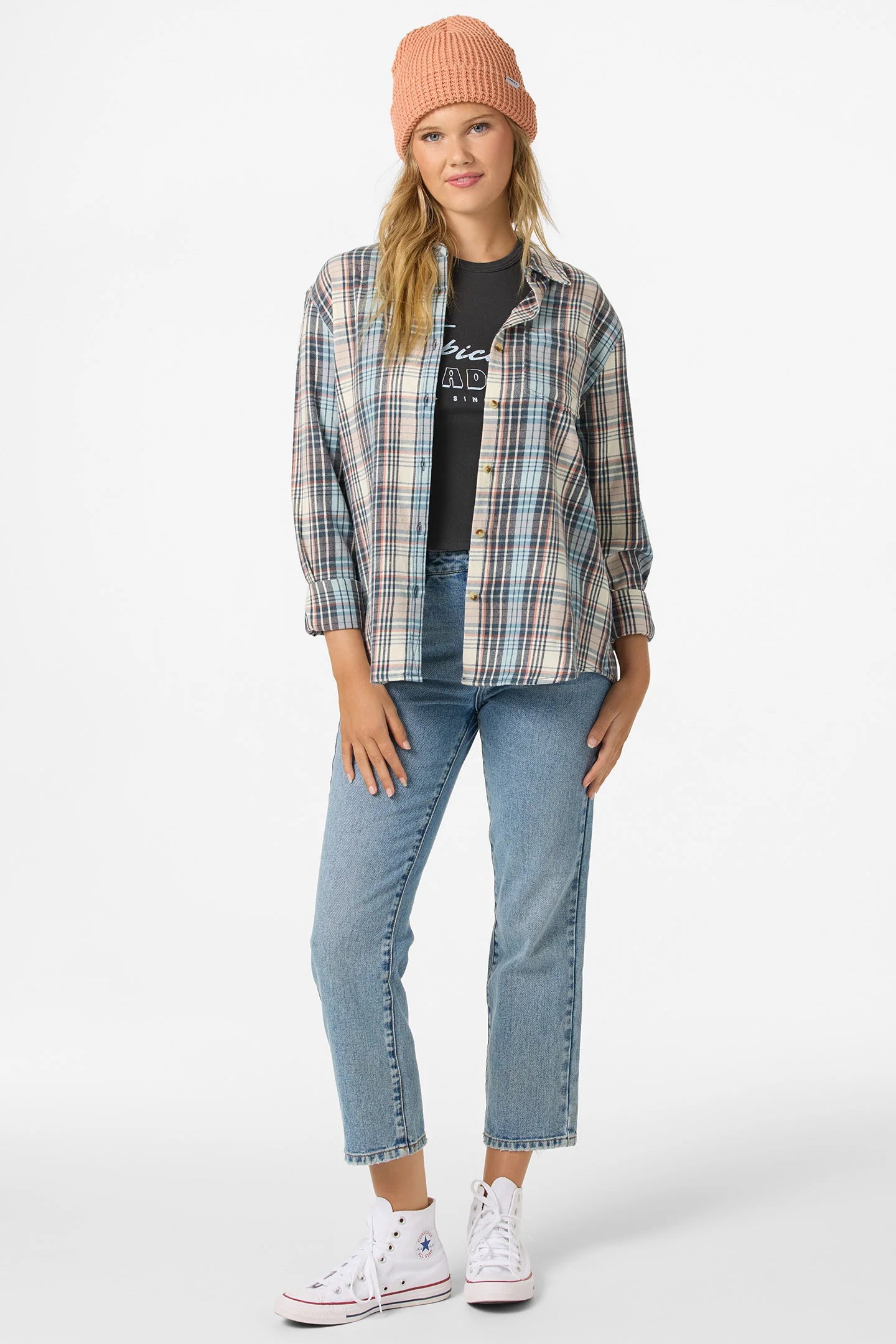 logan flannel light blue