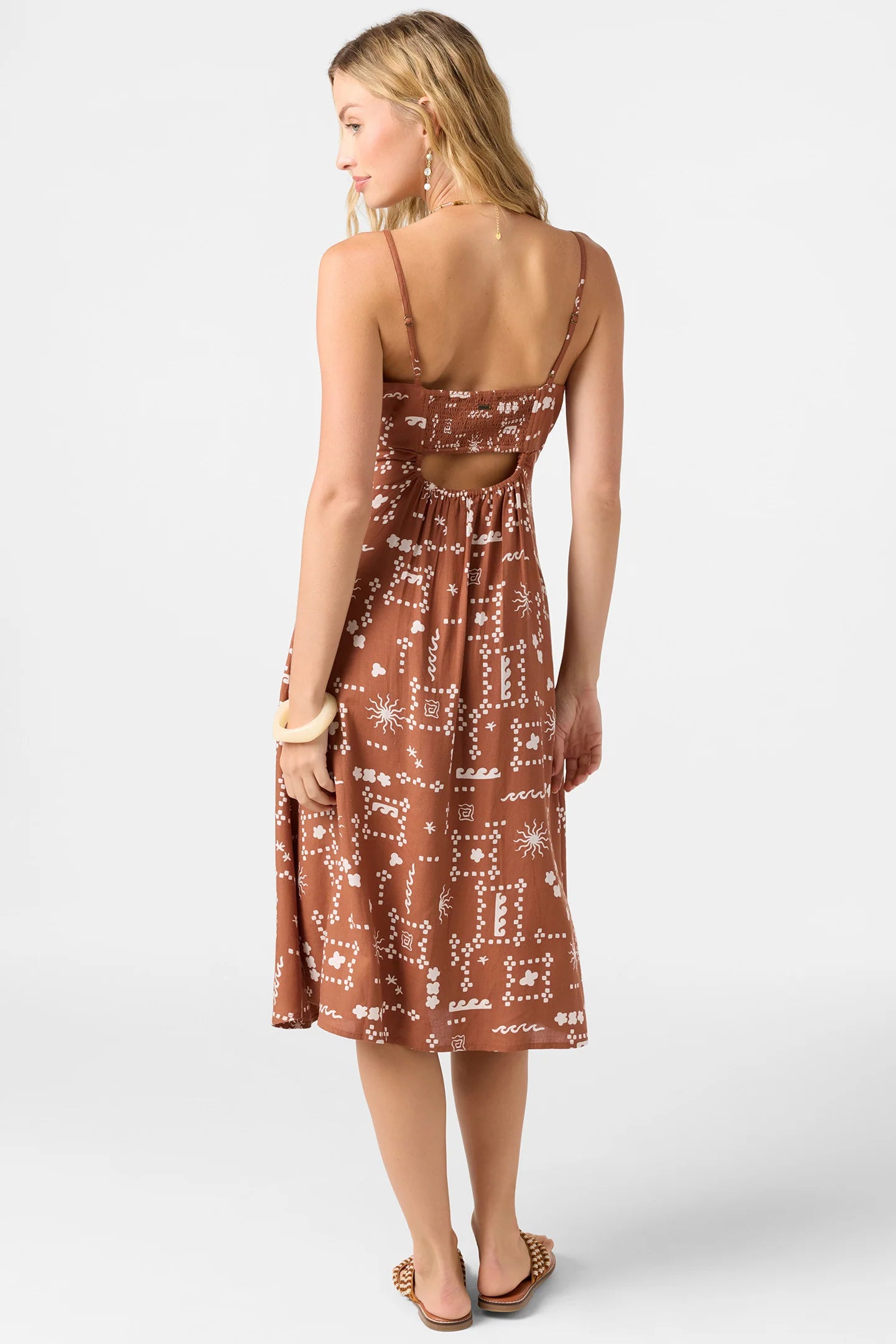 oneill darleen brown midi dress