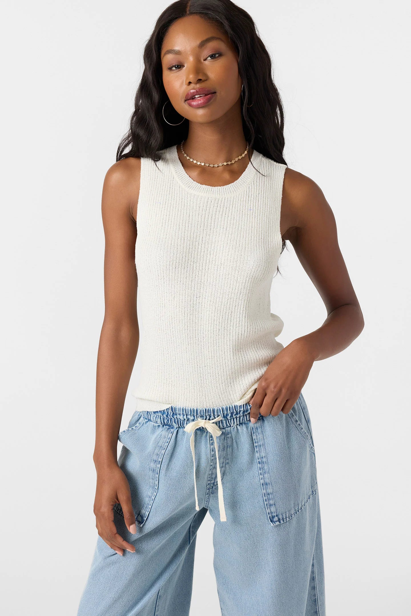nichola winter white knit tank