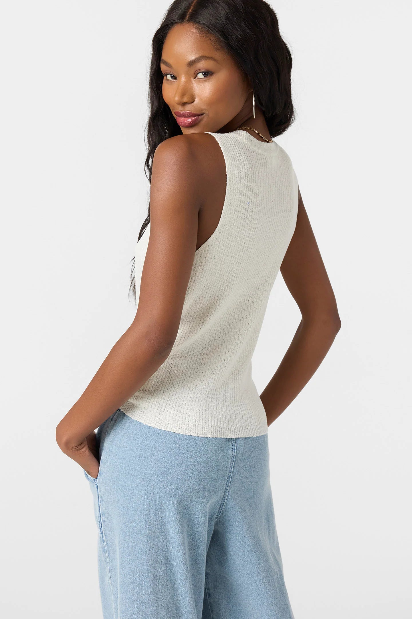 nichola winter white knit tank