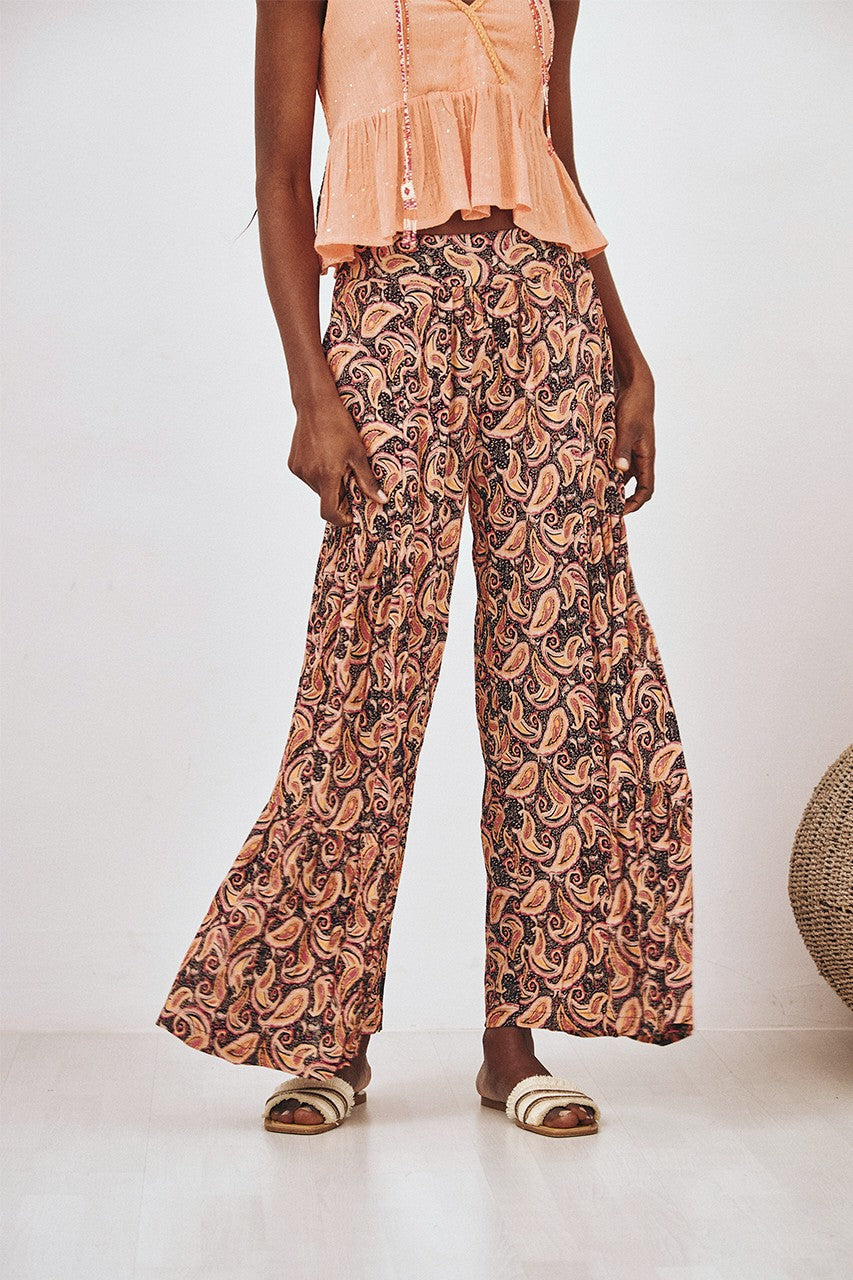 gf urpik printed pants blk/peach
