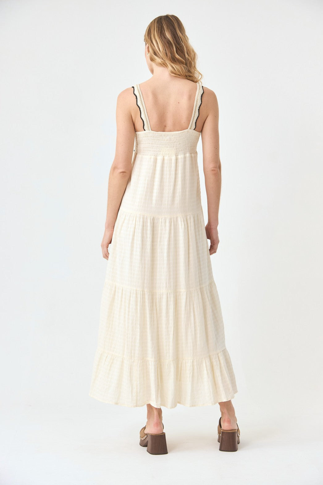 hj nakara cotton cream/blk dress