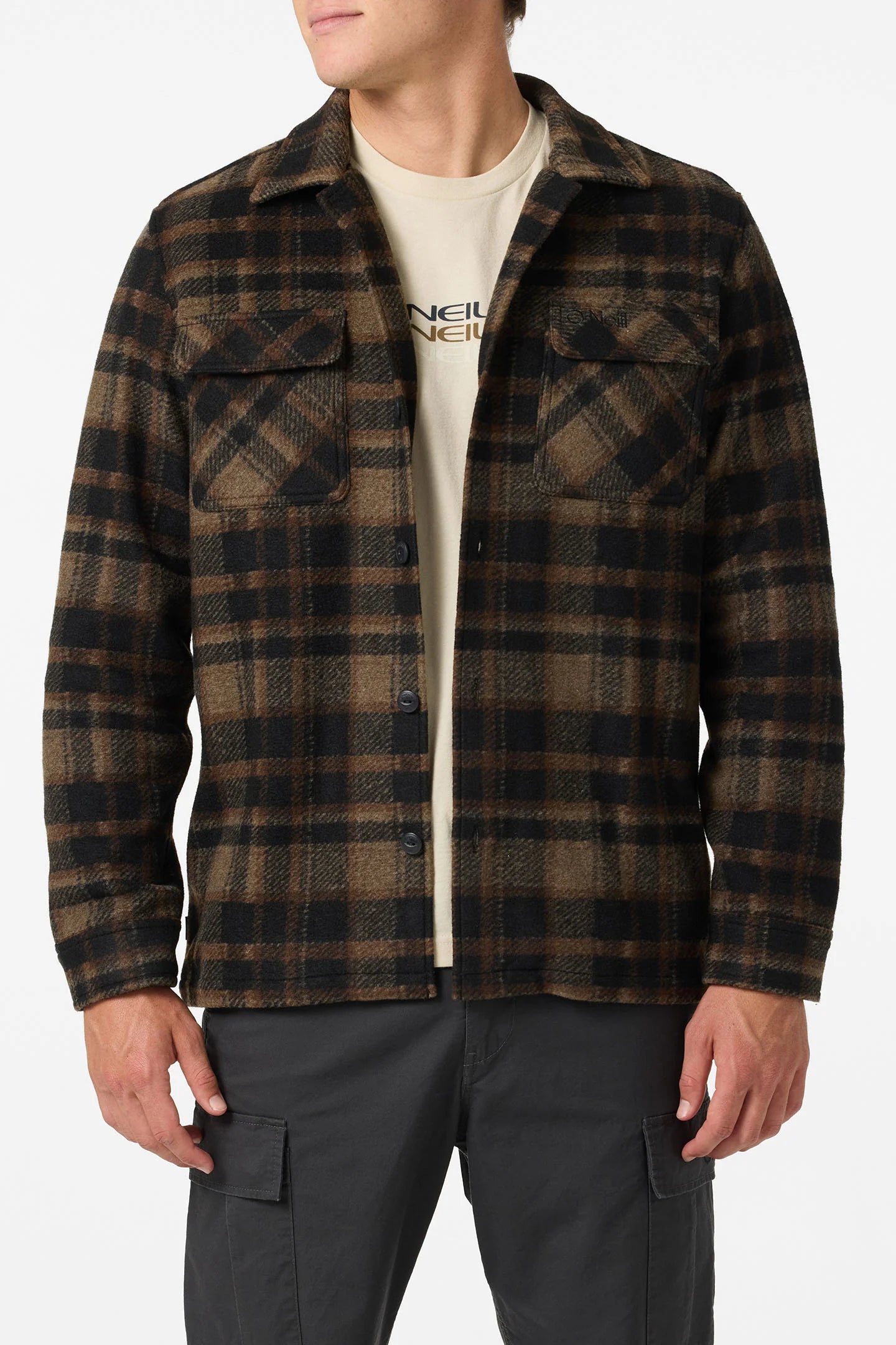 og lux overshirt black plaid