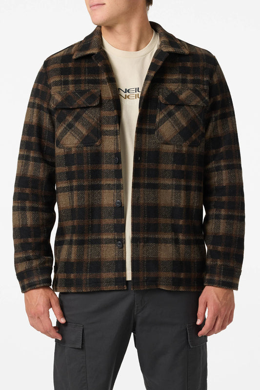 og lux overshirt black plaid