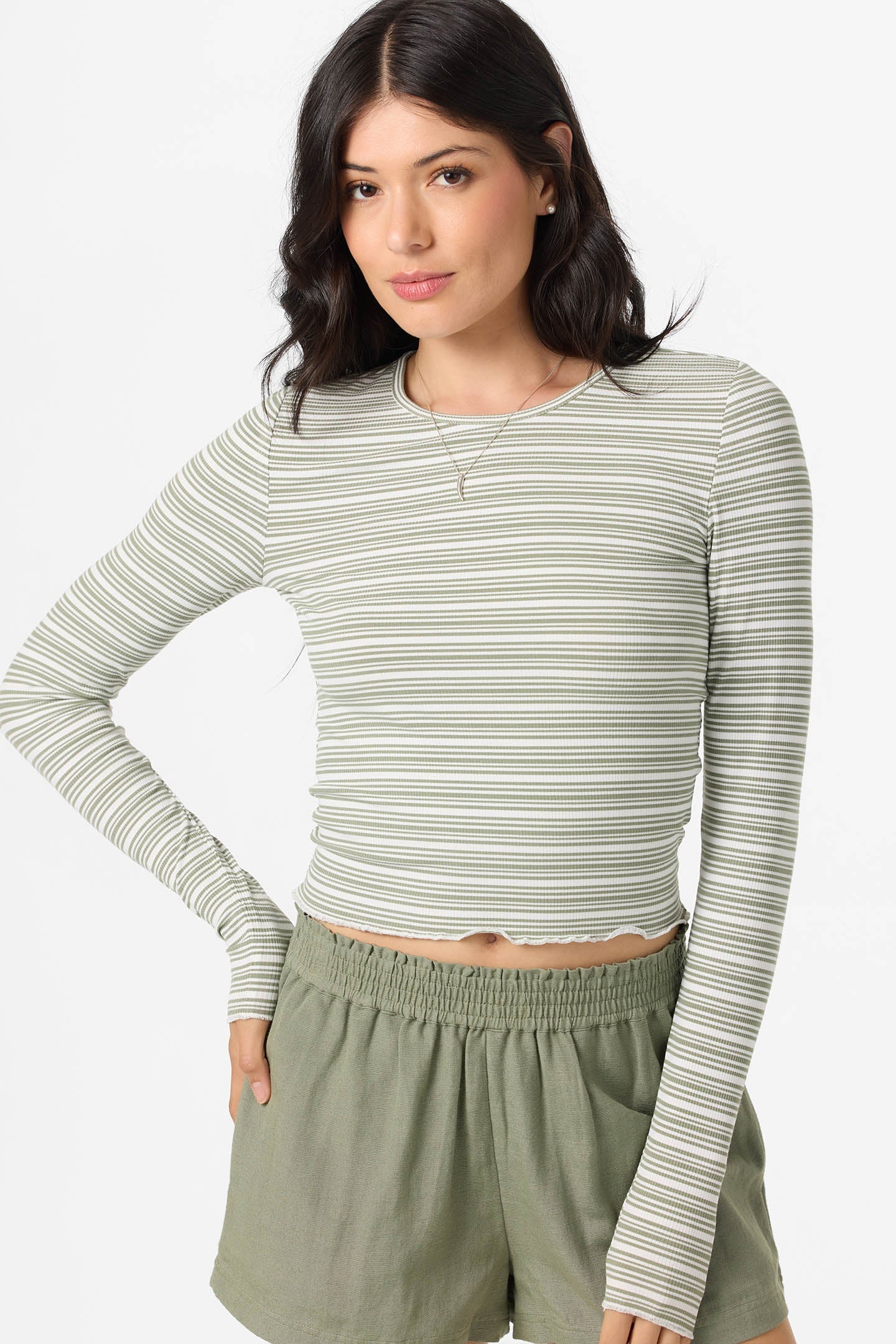 errin stripe long sleeve green