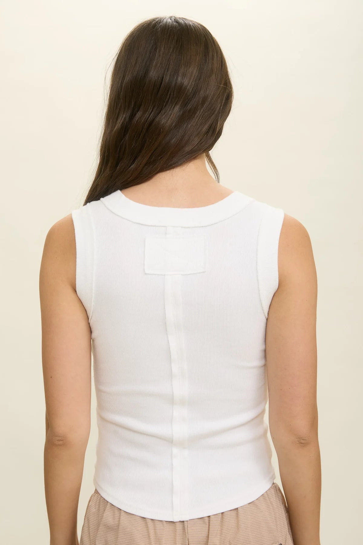 white washed henley tank