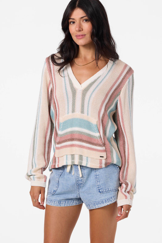 catamaran knit stripe hoodie desert sand