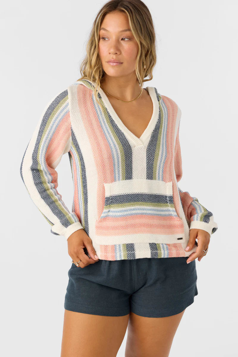 catamaran stripe knit hoodie