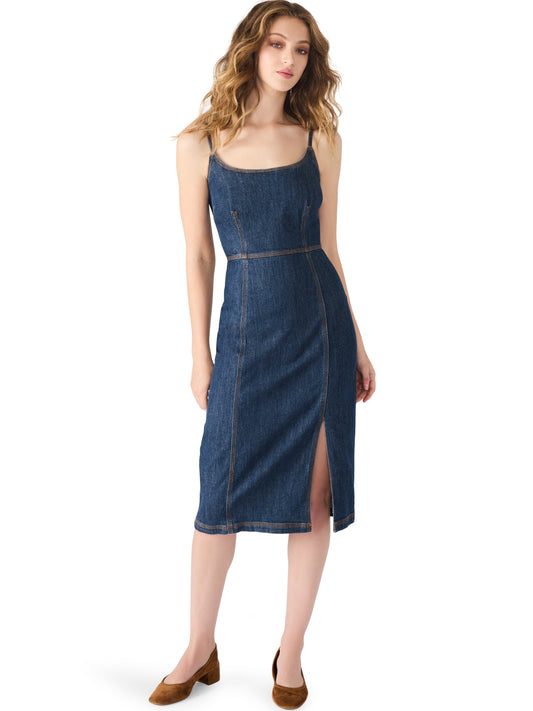 Gisellle washed denim midi dress