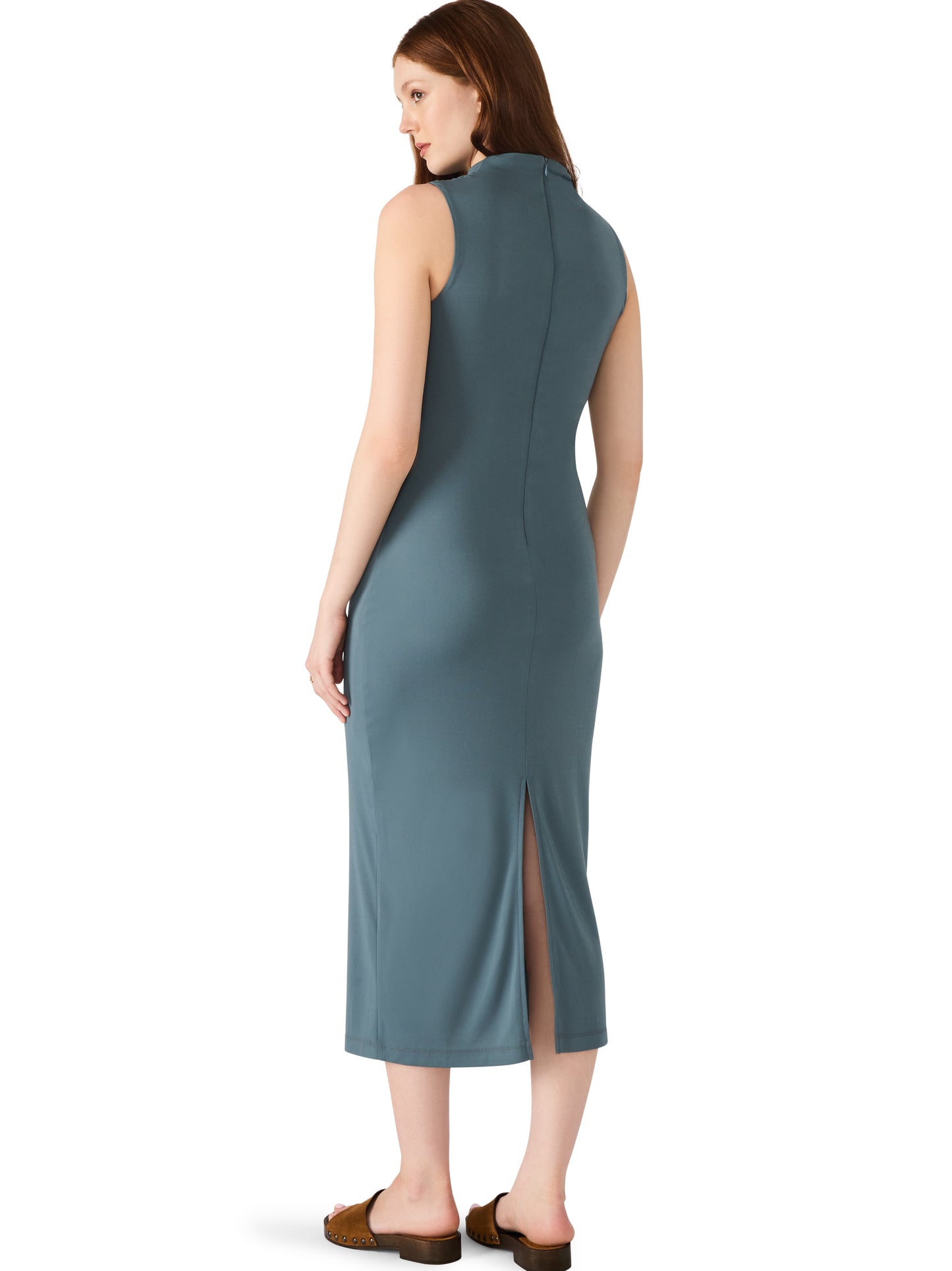 Mo cloud gray midi dress