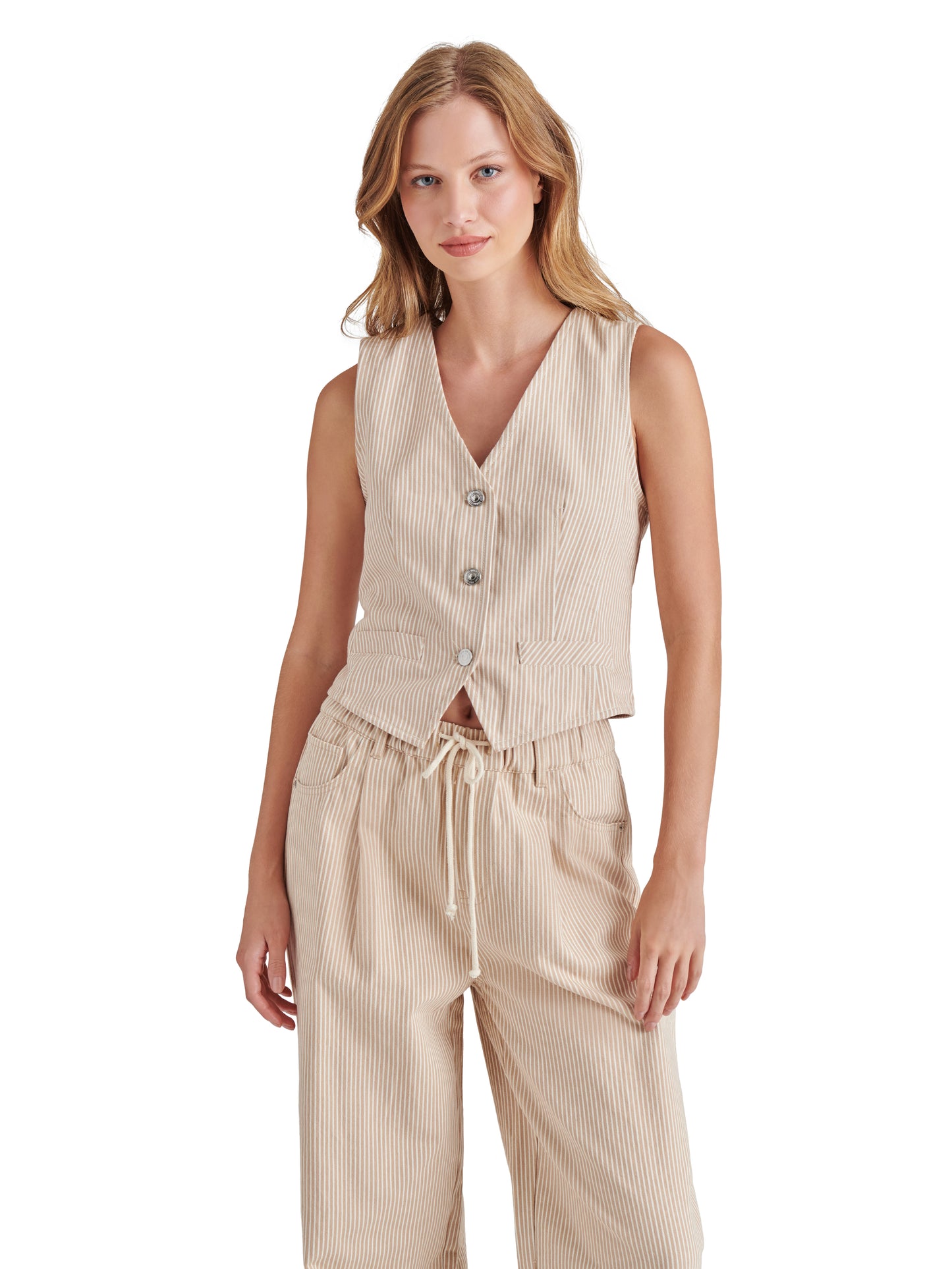 selene vest khaki stripe