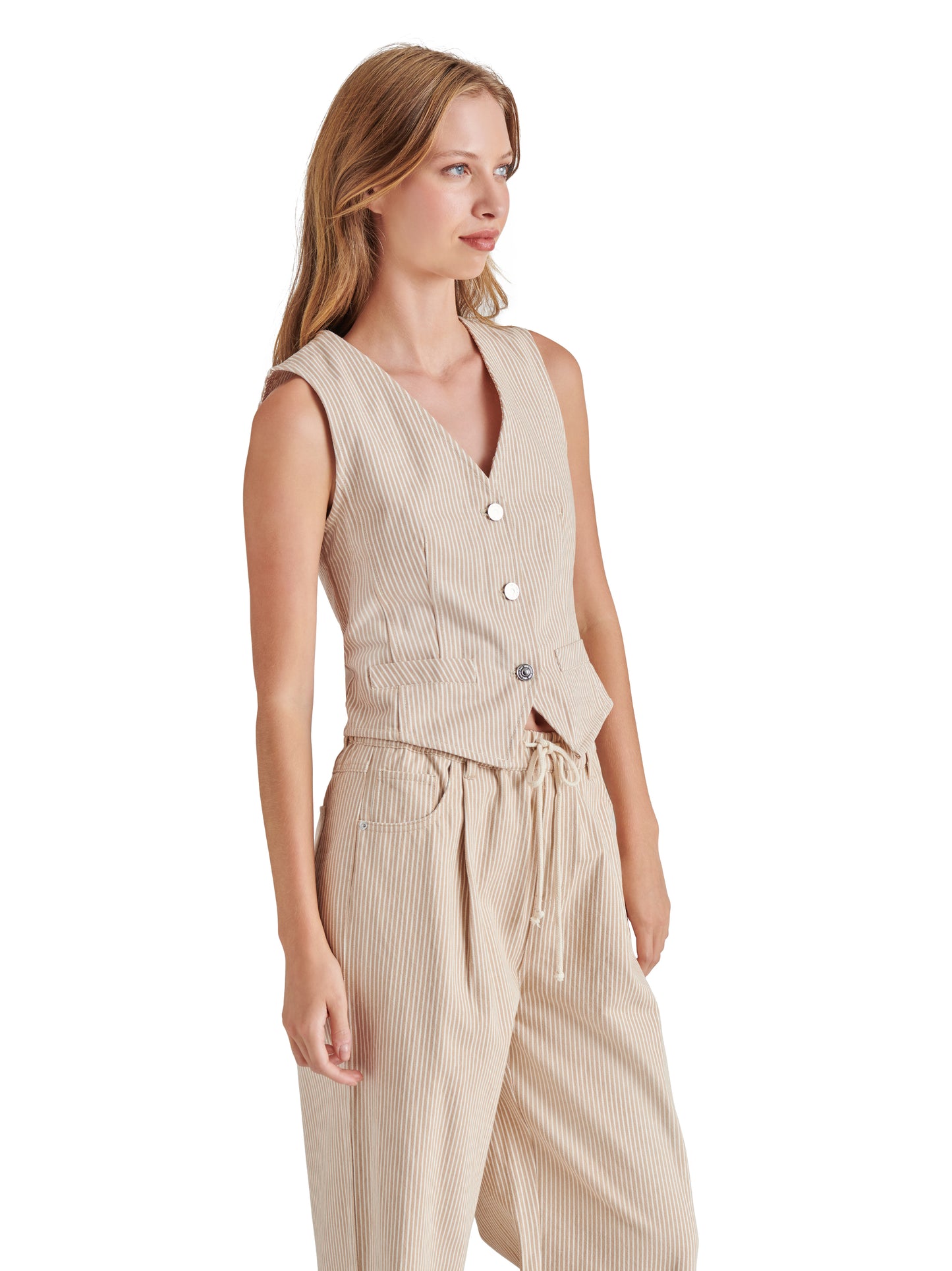 selene vest khaki stripe