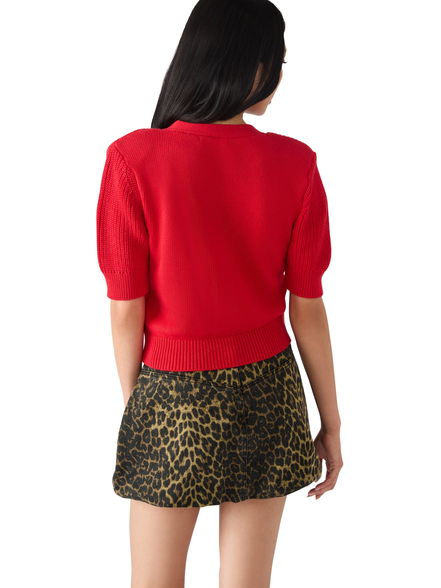 janae red short sleeve cardi