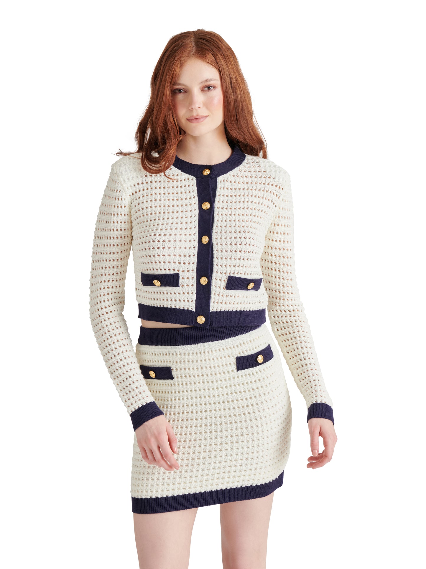 casette cardigan navy/wht