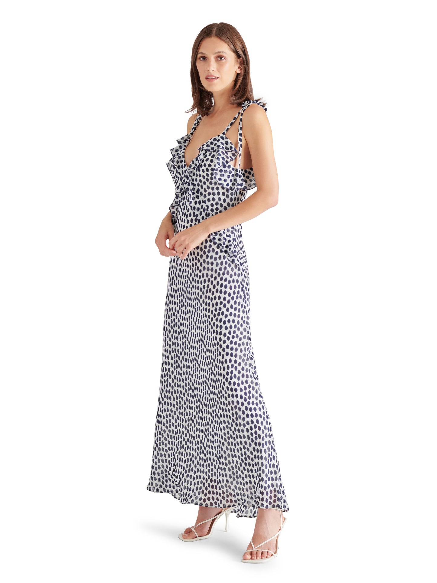 adalina dress navy polka dot