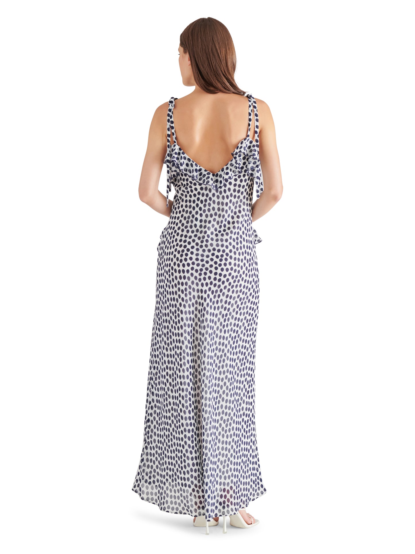 adalina dress navy polka dot