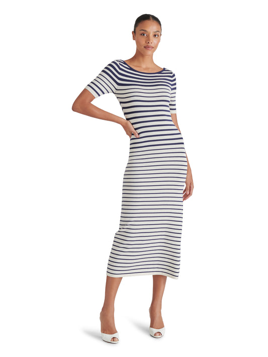selah dress navy stripe