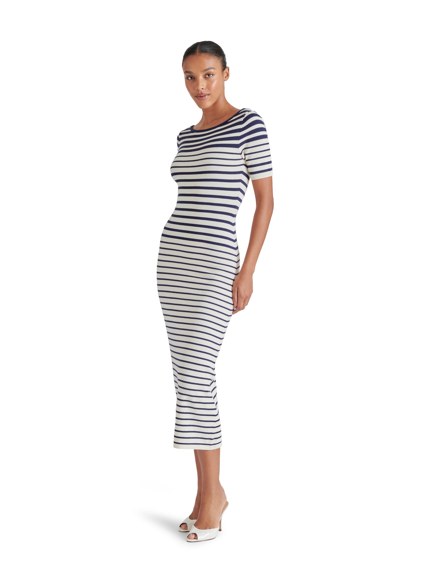 selah dress navy stripe