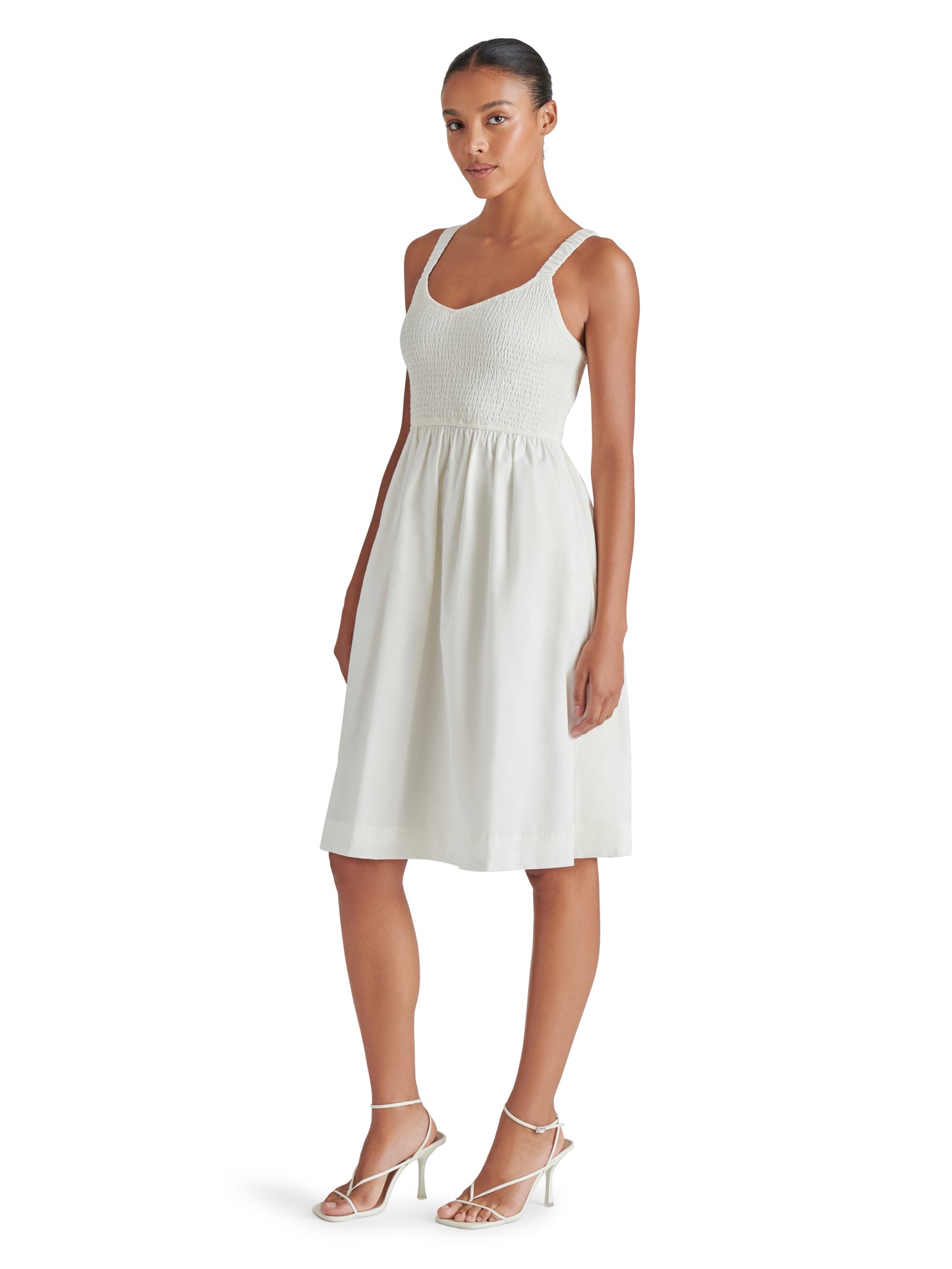 fleur smocked midi dress