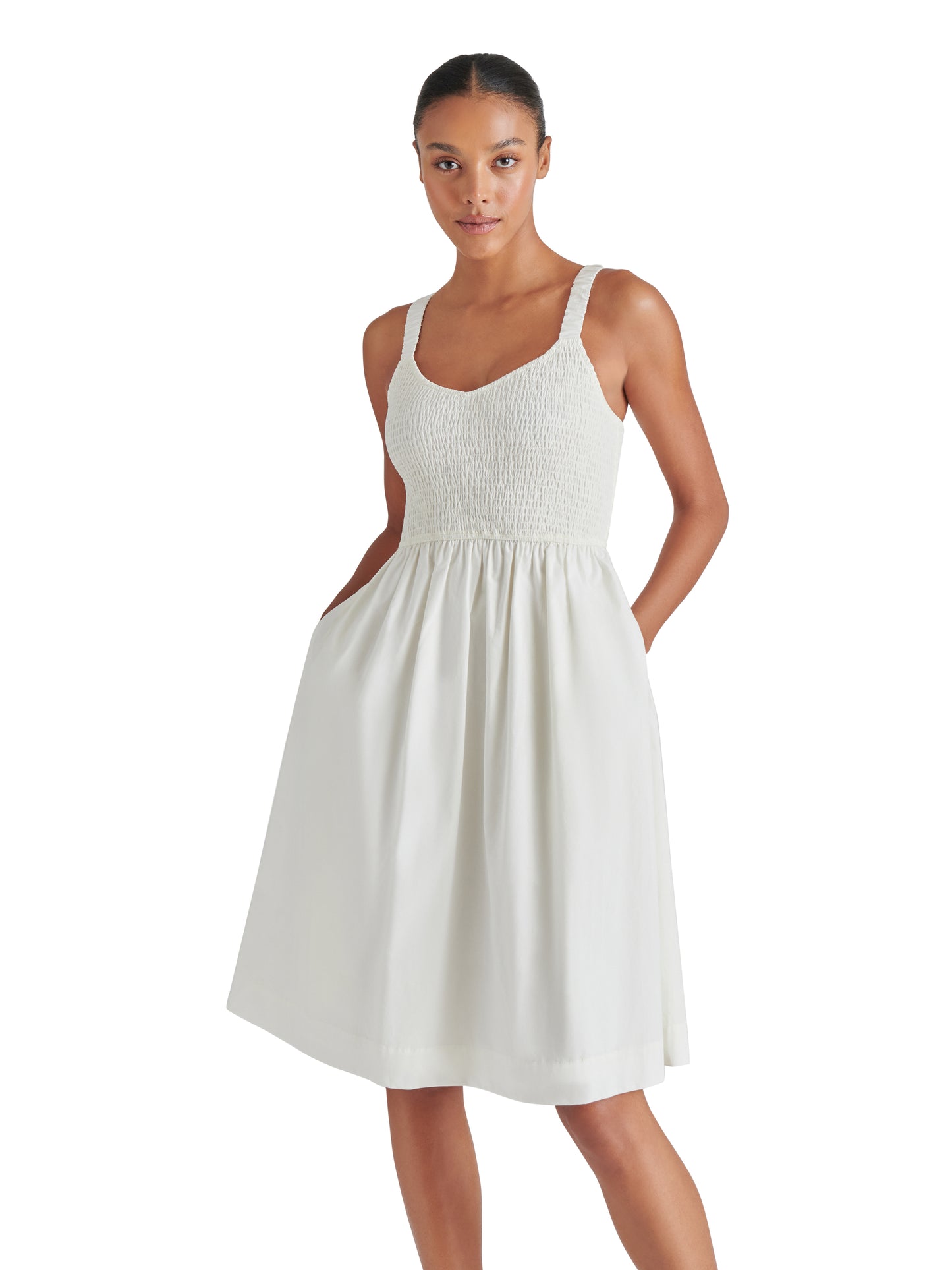fleur smocked midi dress