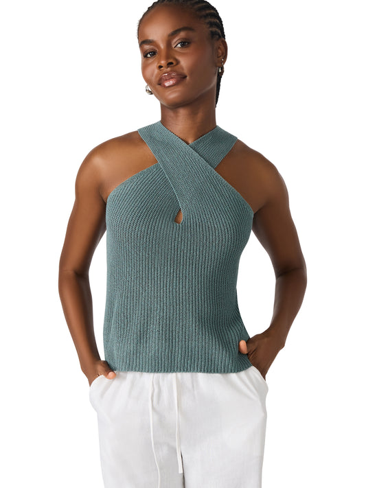 ellery knit teal tank