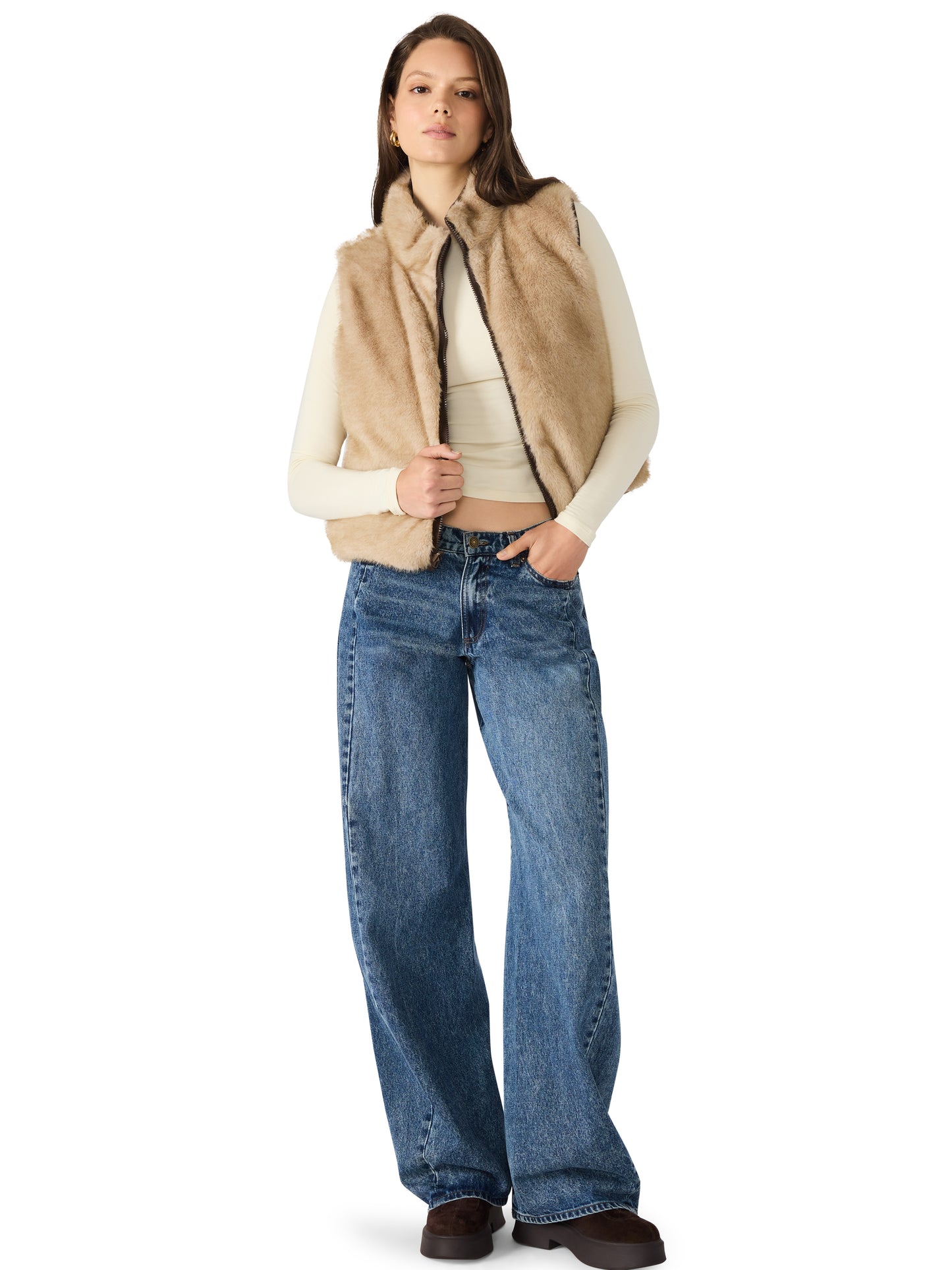 brady reversible fur vest