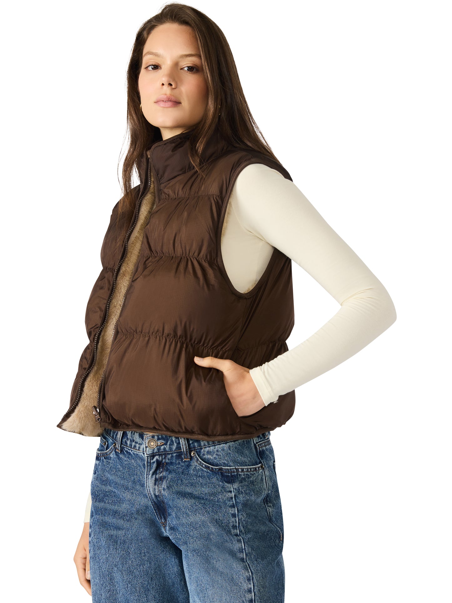 brady reversible fur vest
