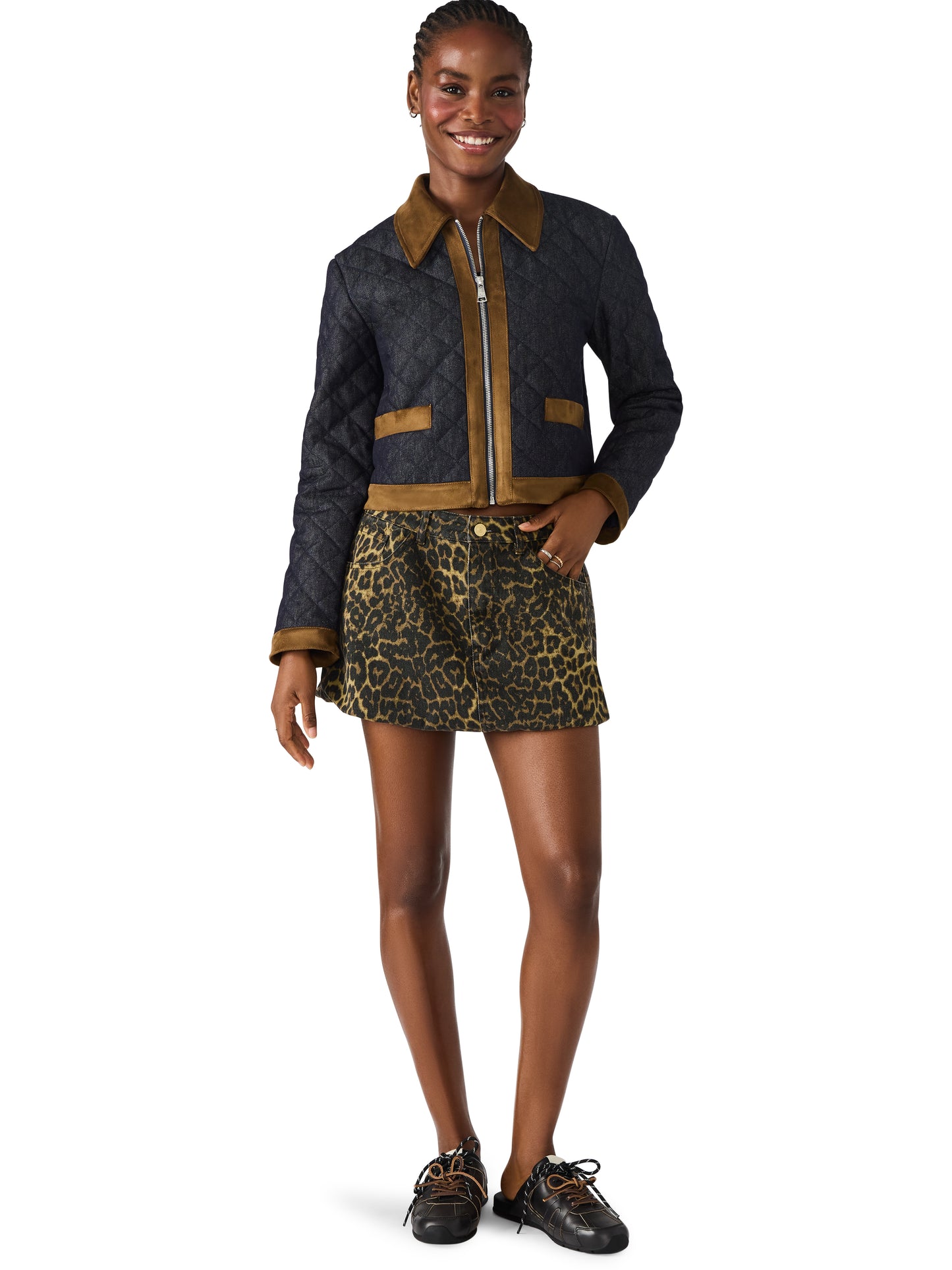 agatha quilted denim jacket