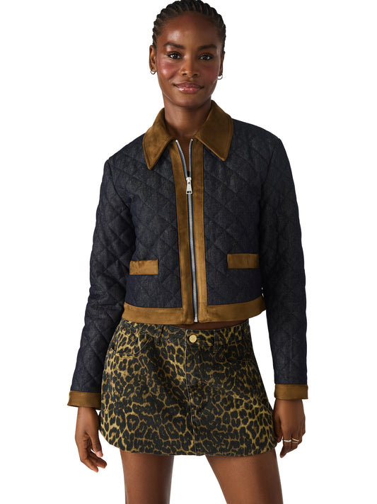 agatha quilted denim jacket