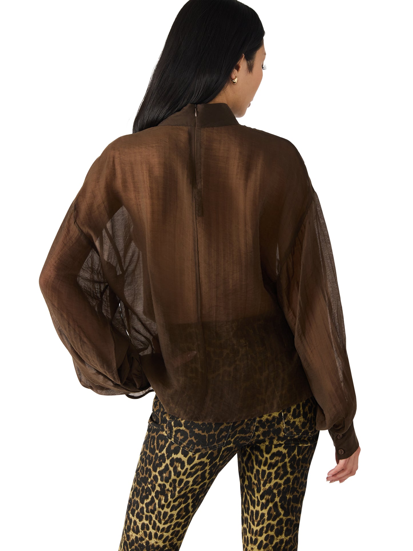 sutton sheer espresso blouse