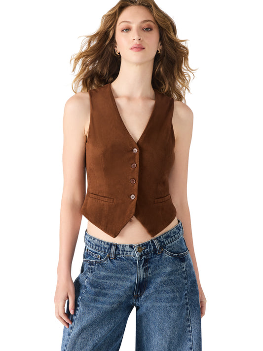 barrett suede vest chicory