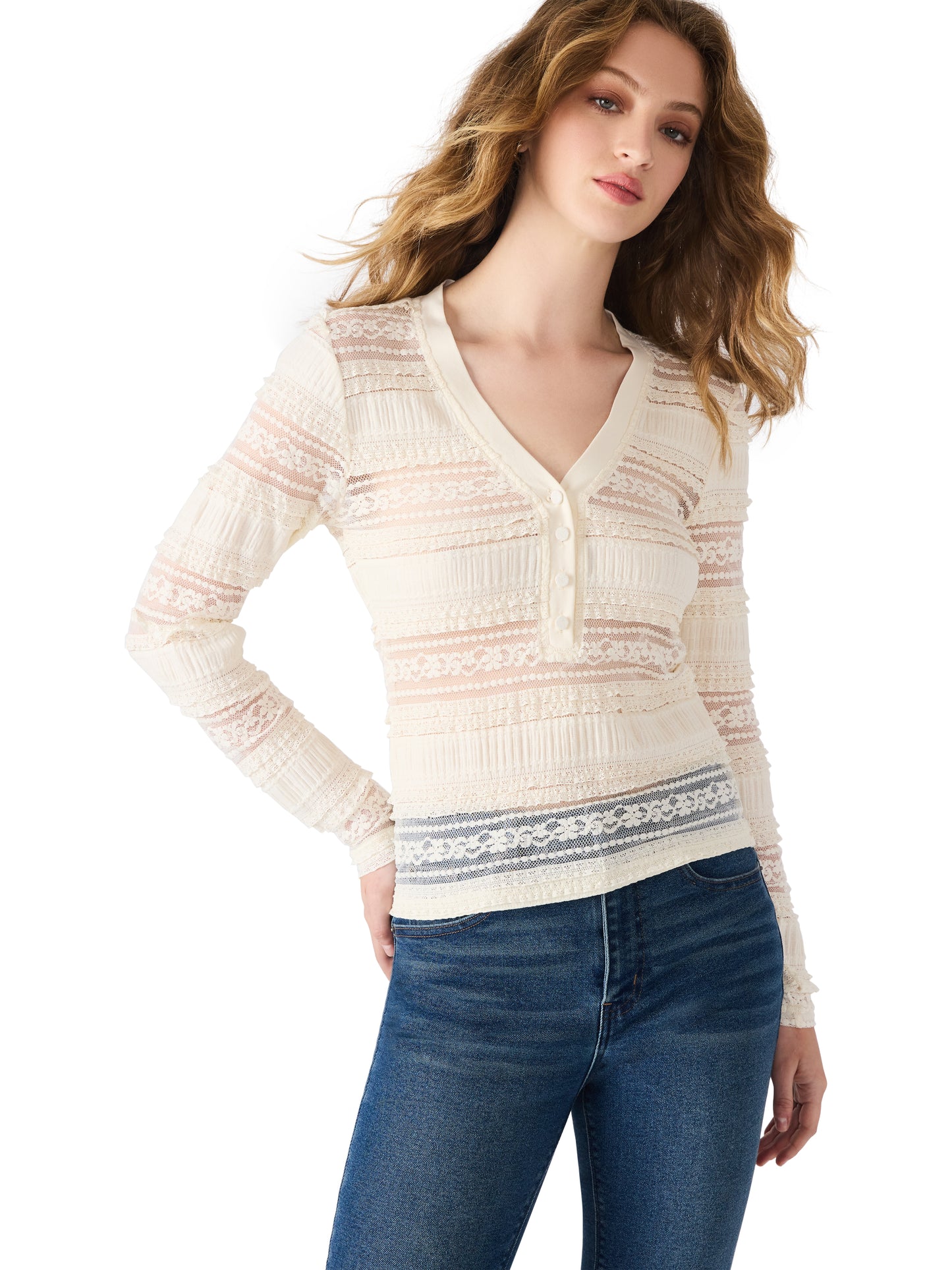 caterina cream textured top
