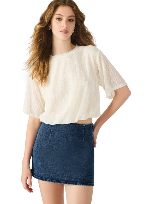 Orsa antique white textured blouse