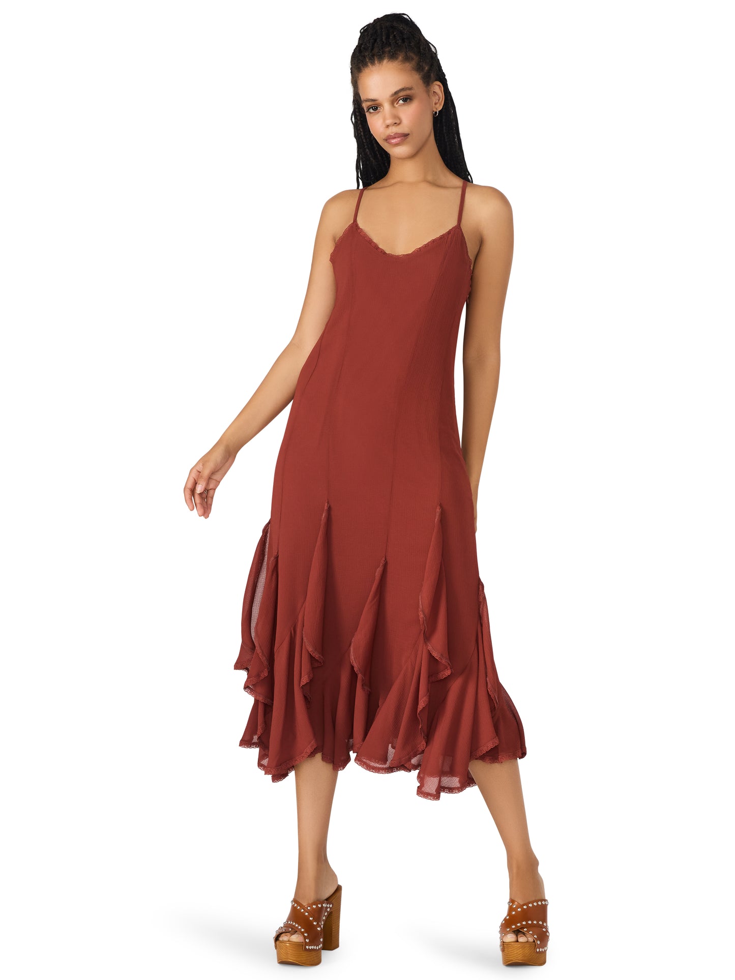 inari dusty brick dress