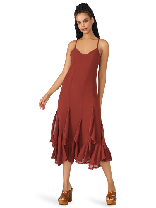 inari dusty brick dress
