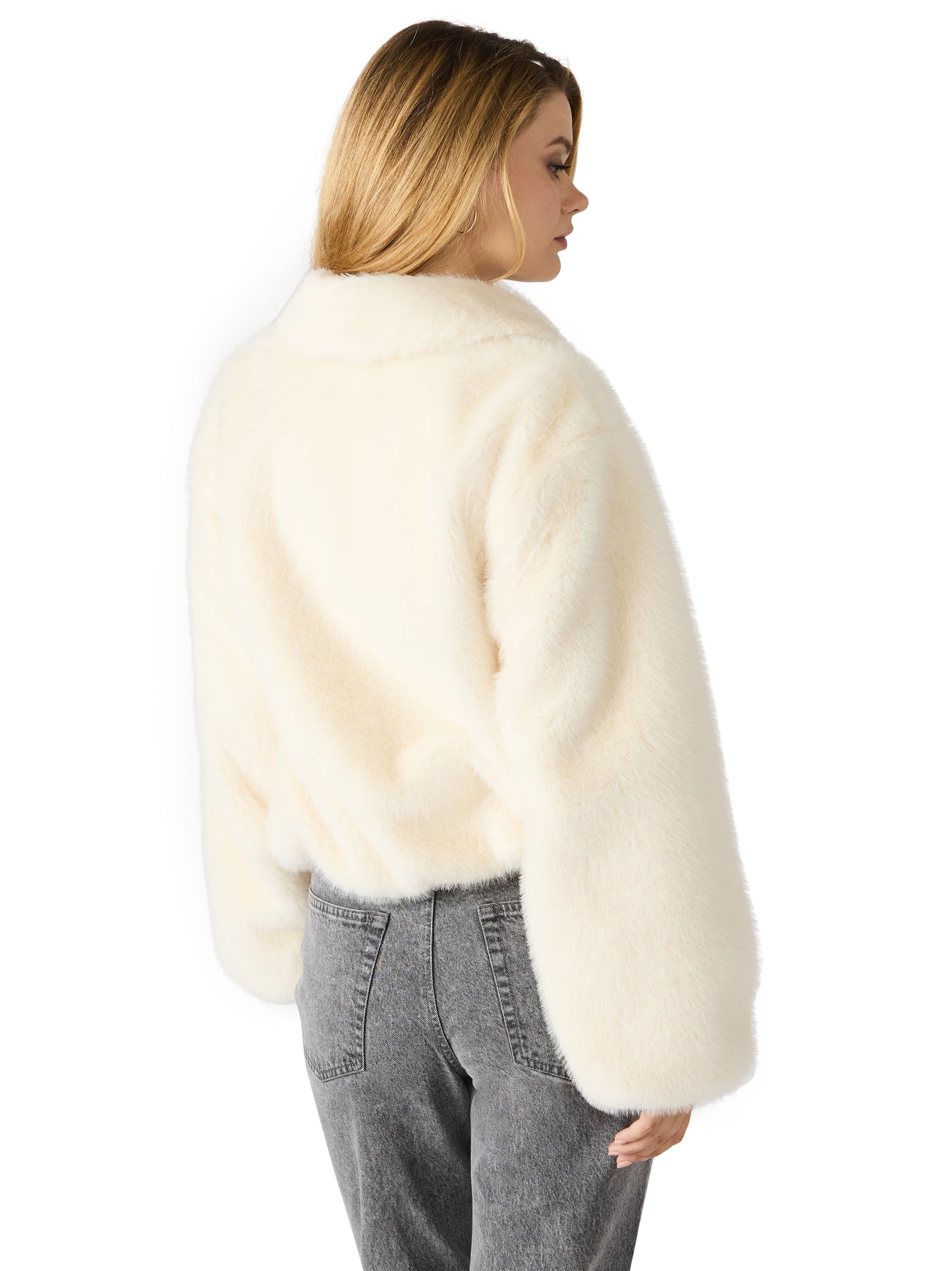 evanie white fur coat