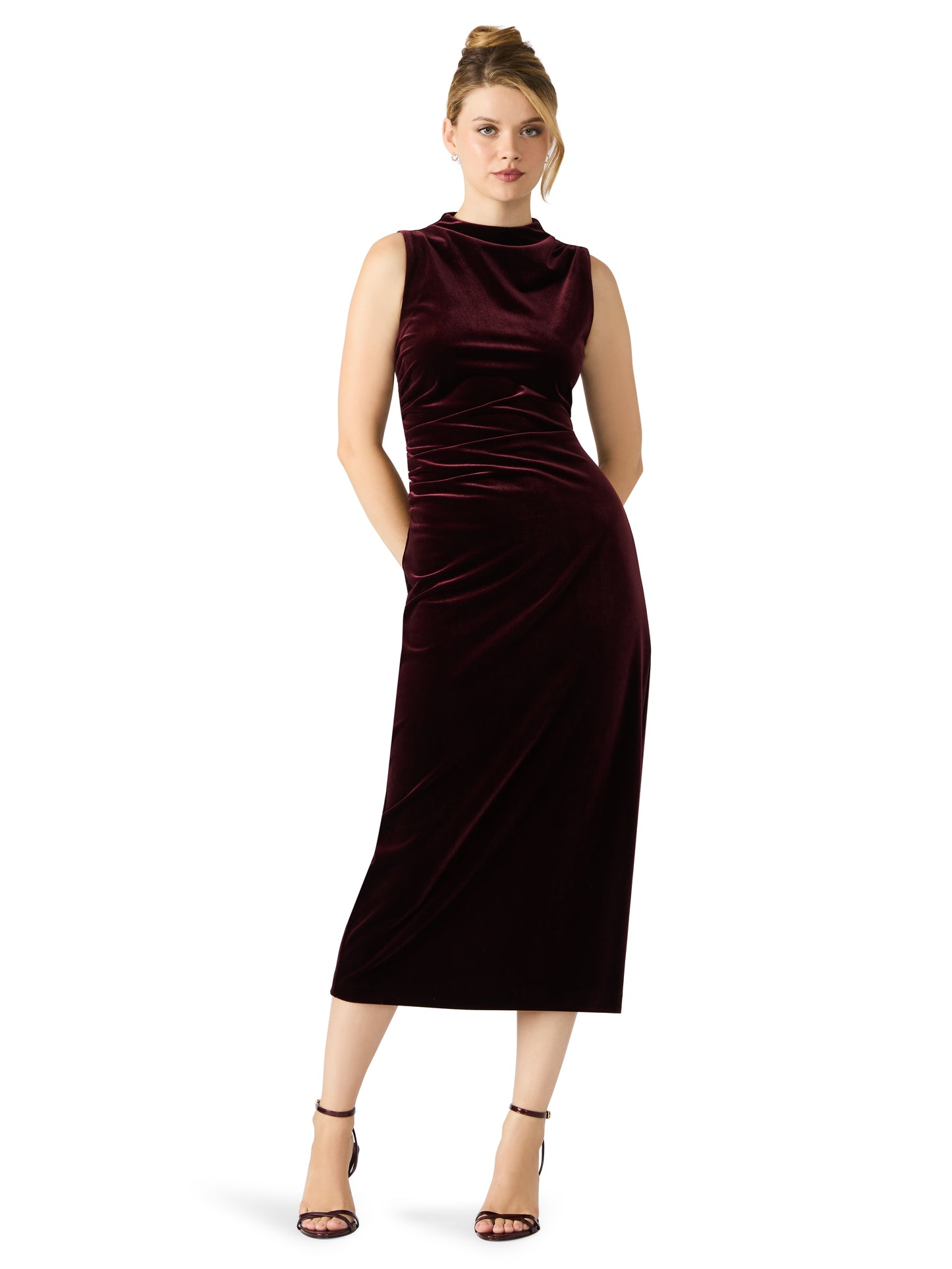 mo dress velvet wine