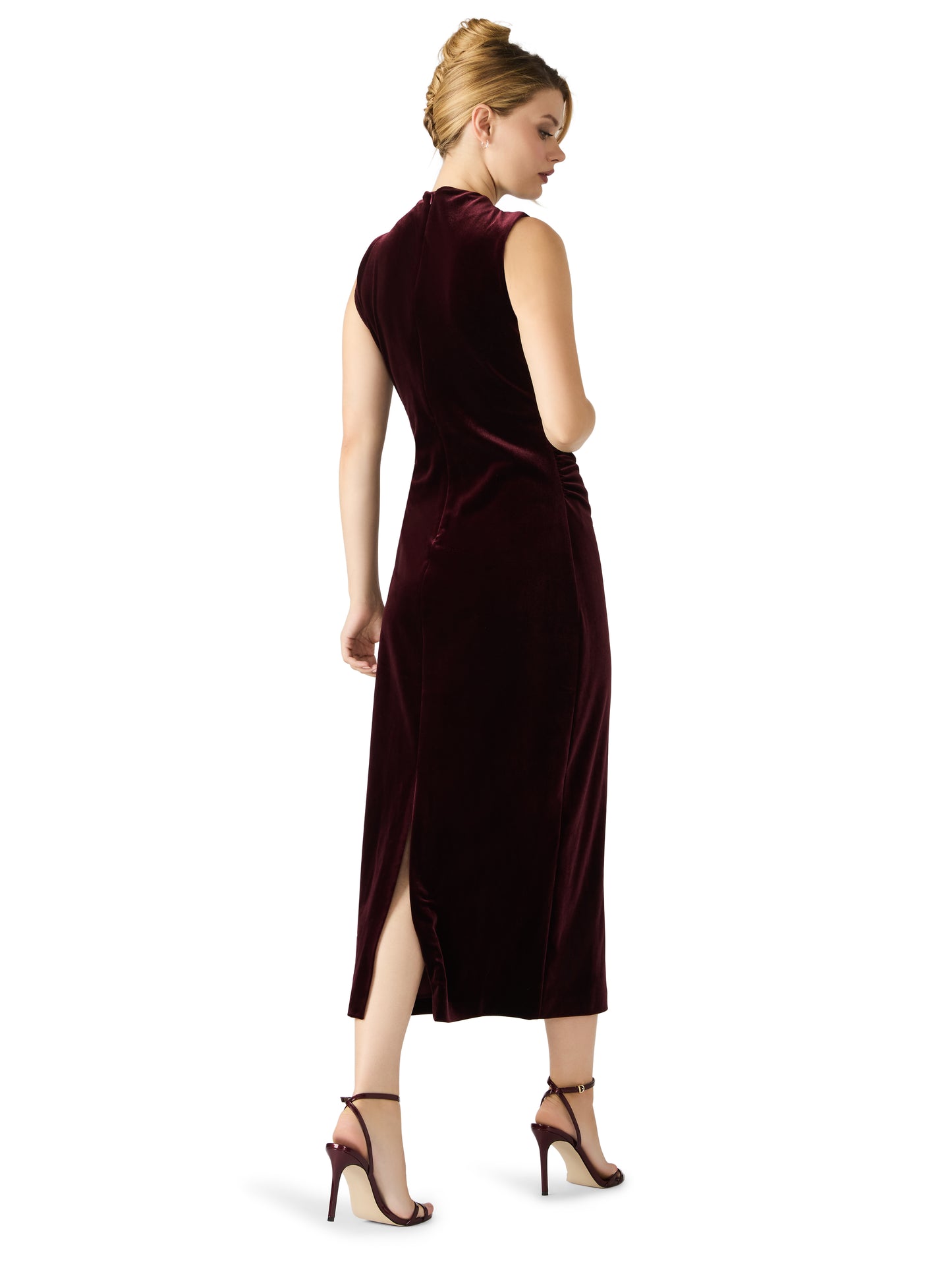 mo dress velvet wine