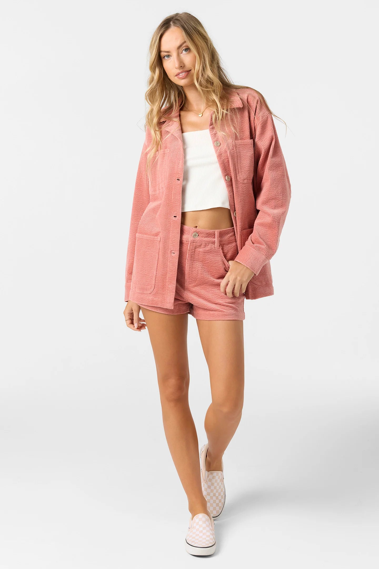 langford corduroy shacket desert sand