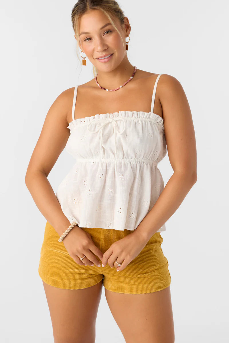 alexia white eyelette tank