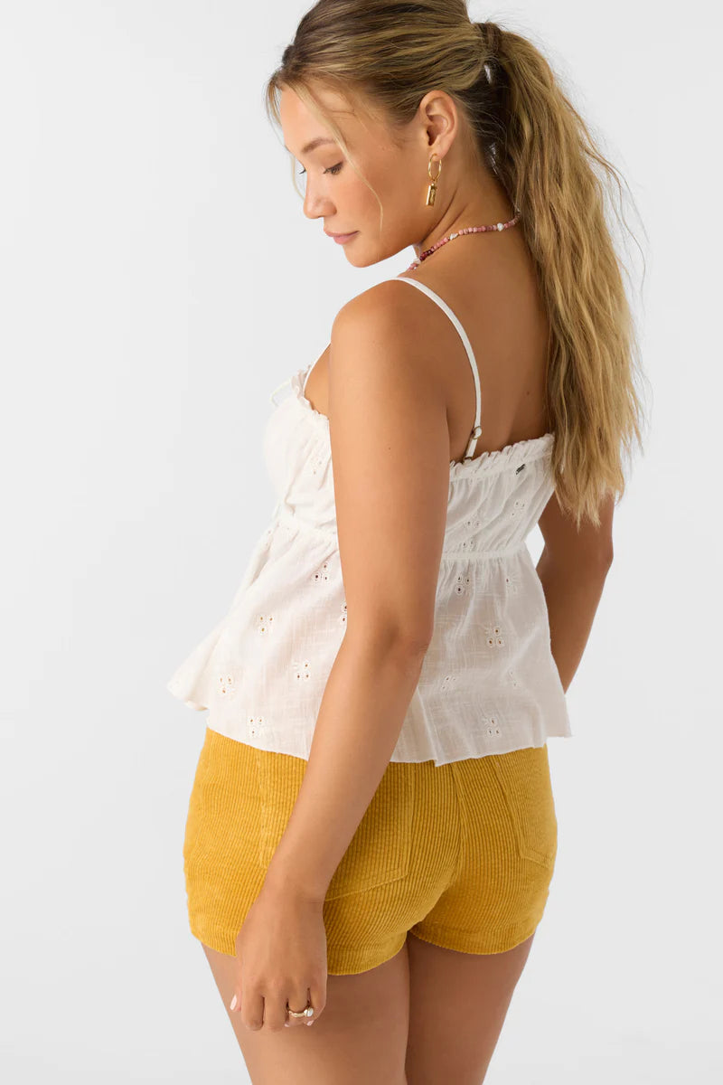 alexia white eyelette tank