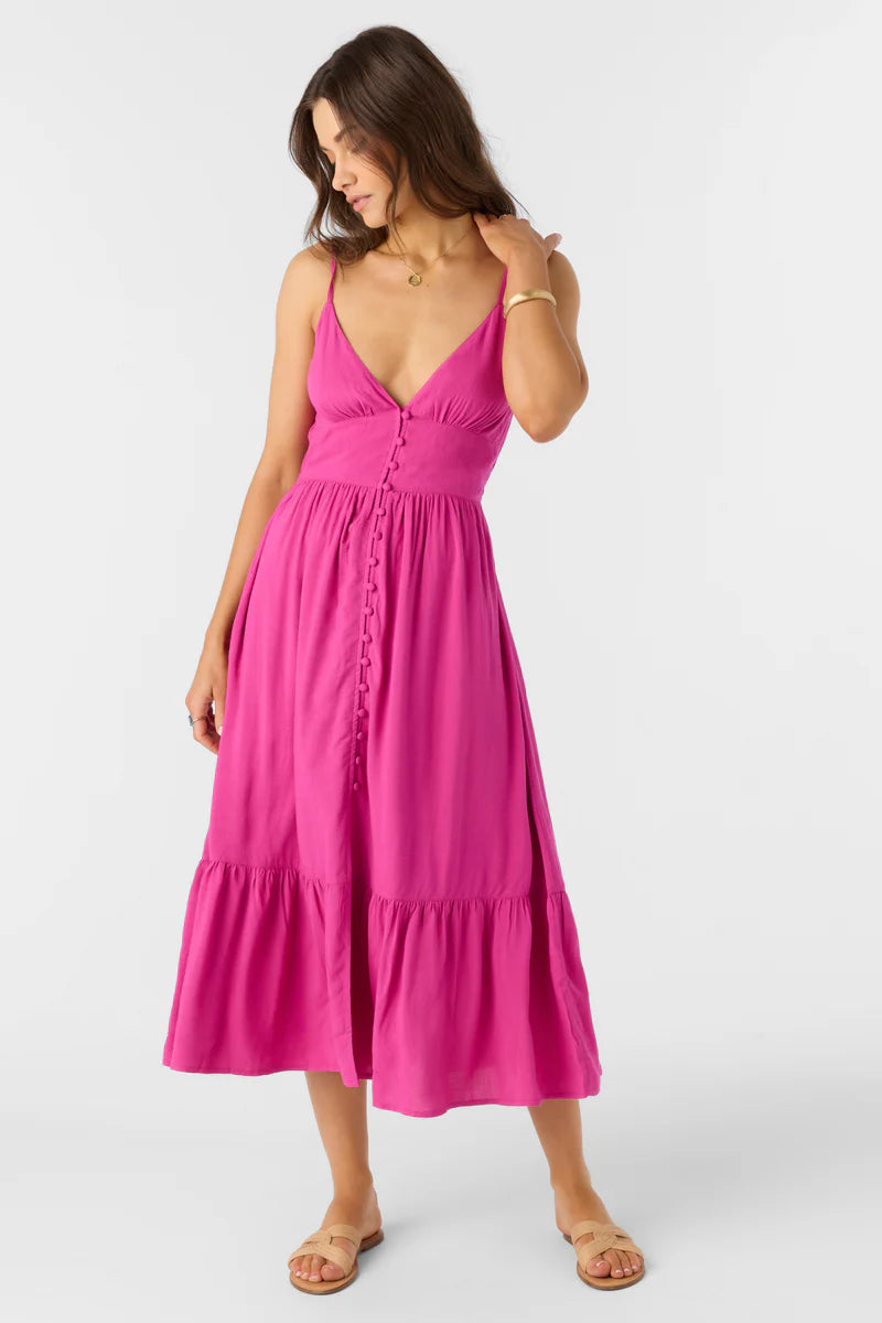 pilar fuchsia  midi sun dress