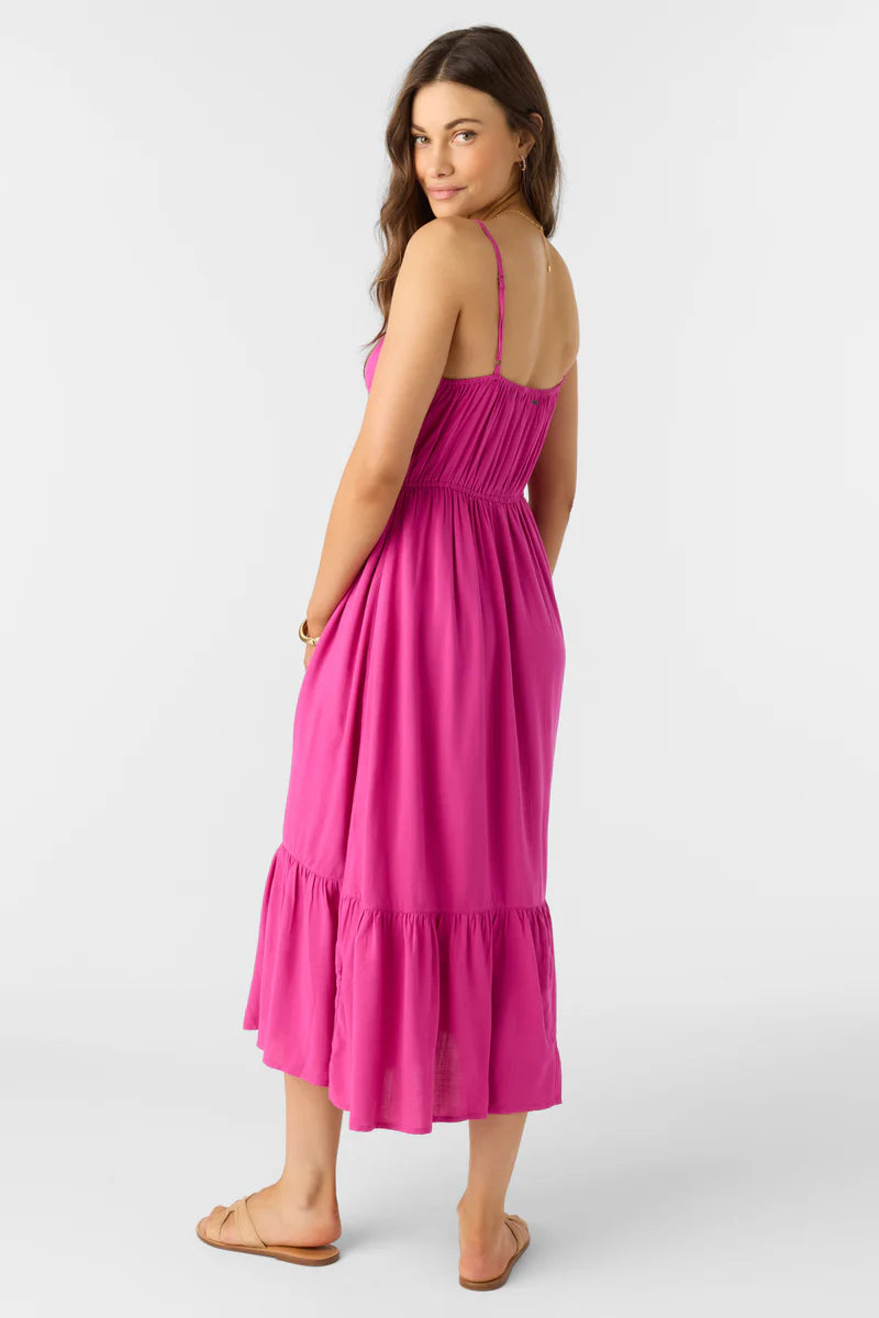 pilar fuchsia  midi sun dress