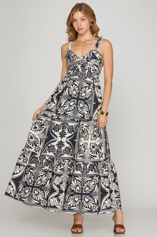 navy shelly maxi dress