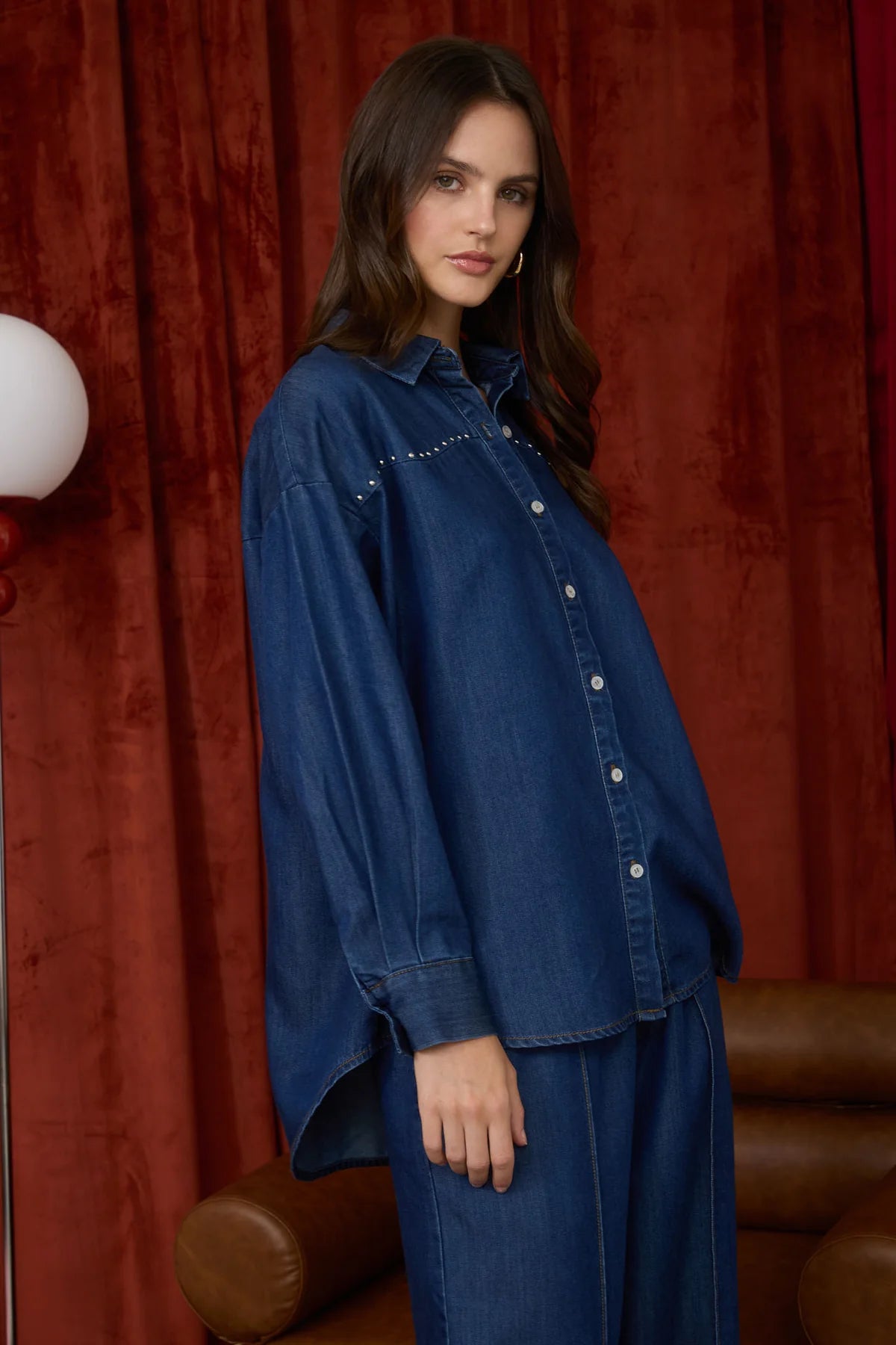 denim stud shirt