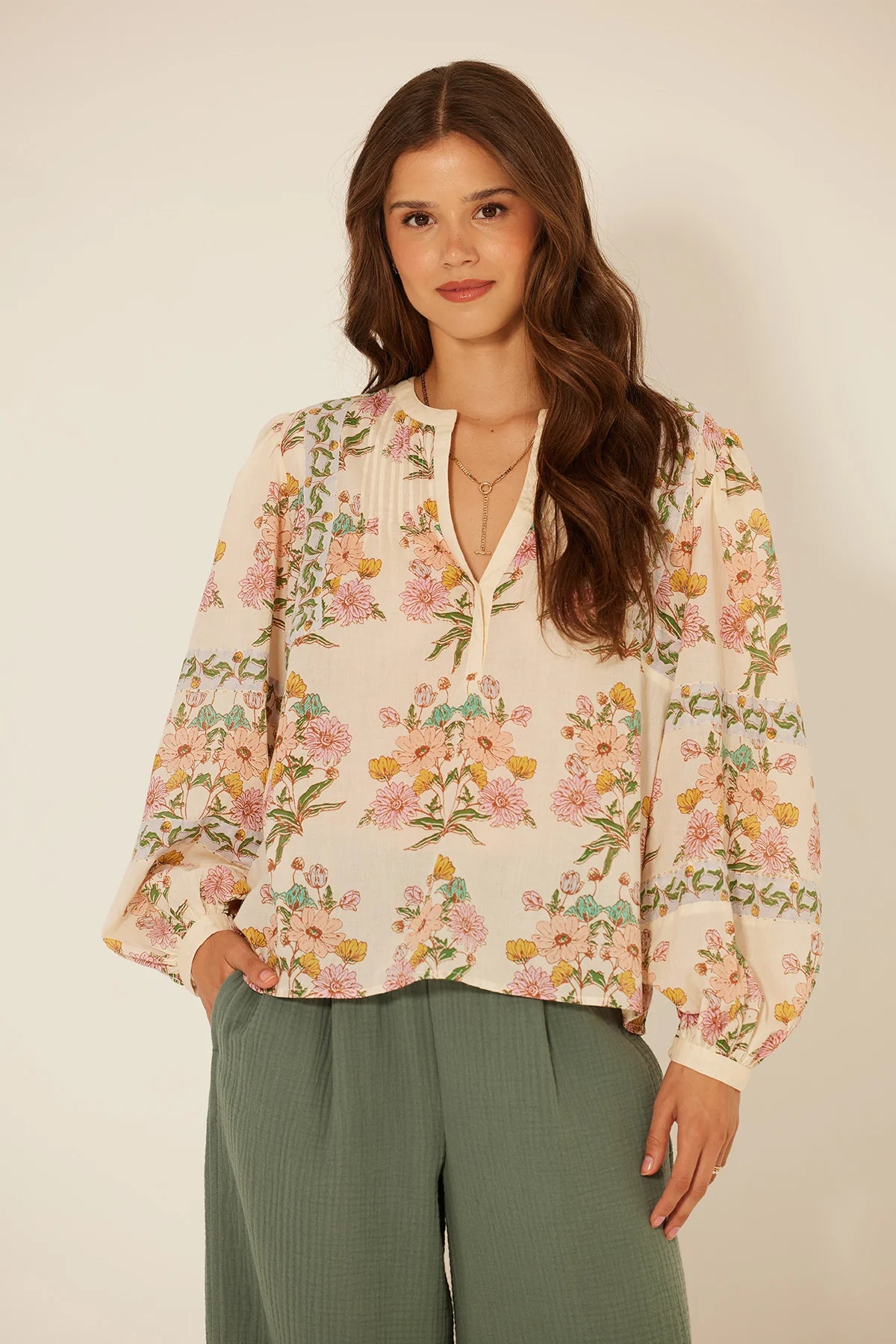 bila valley spring floral blouse
