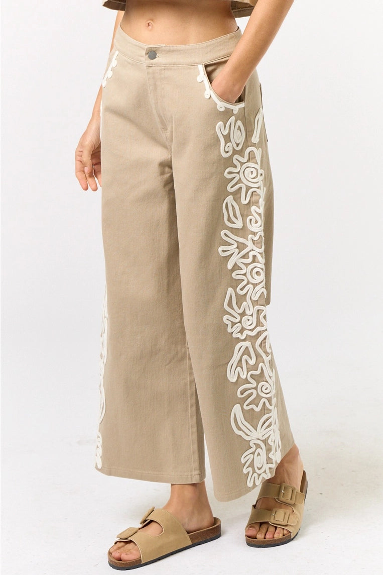 ditzy doodle khaki pant
